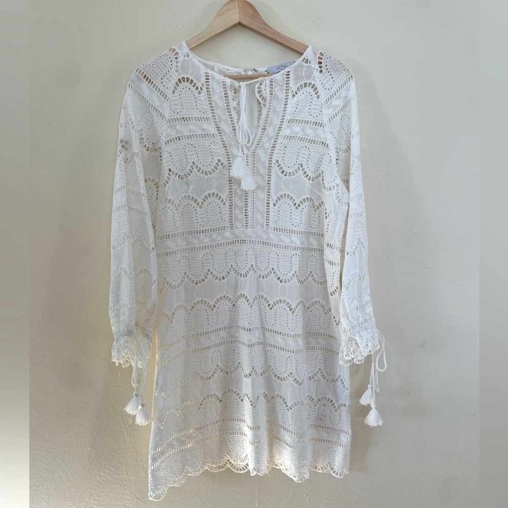 🌵 Pearl by Lela Rose white crochet dress